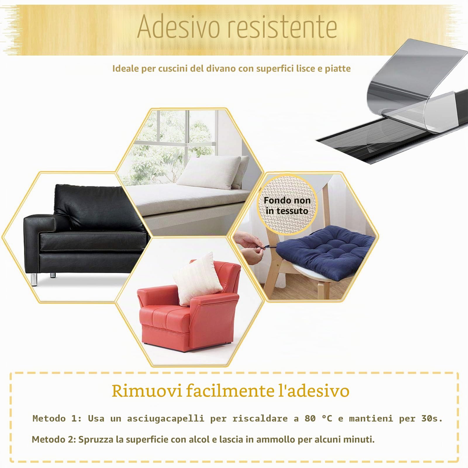 KAEGREEL Feltro Adesivo per Evitare che i Cuscini del Divano Scivolino, Robusto Nastro Adesivo Magnetico per Divano con Superfici lisce 11cm x 2m
