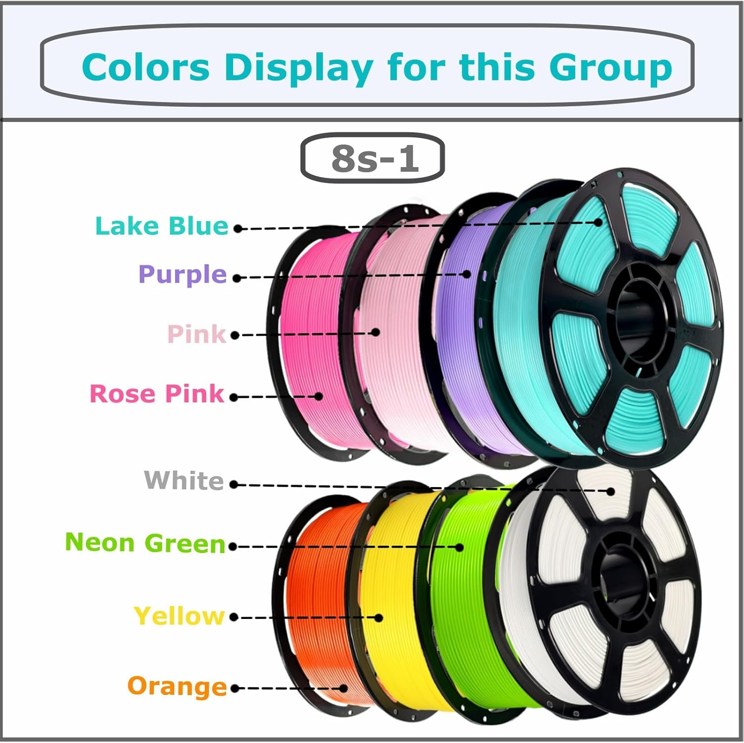 PLA Plus Filament Bundles 8KG,1.75mm Matte PLA, Stronger and Durable,High Toughness 3D Printer Filament, Dimensional Accuracy +/- 0.02mm,1KG Each 8 Spools,PLA+ Filament Fits Most FDM 3D Printers(8S-1)