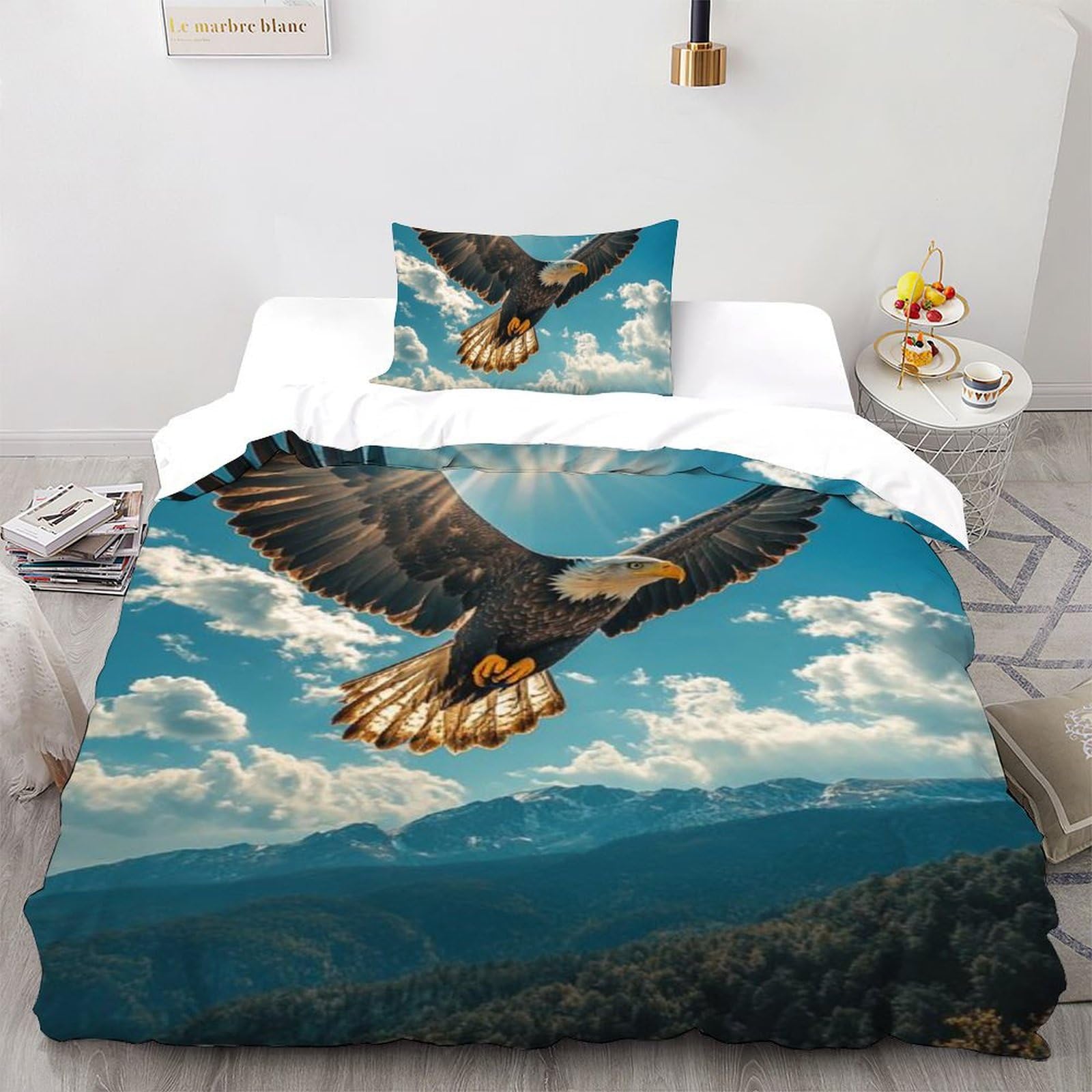 Housse de couette single microfibre animaux 135x200cm lit enfant fille