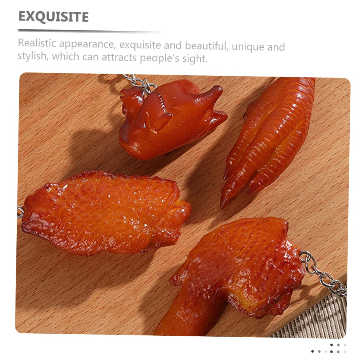 VALICLUD Tasto Cibo Simulato Portachiavi Con Moschettone Titolare Tasti Portachiavi Pollo Cotto Portachiavi Cosce Di Pollo Portafoglio Portachiavi A Scomparsa Peluche Pvc