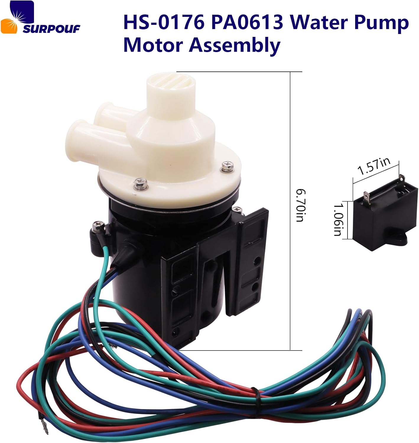 HS-0176 PA0613, S-0613, 321444A01, 321444A02, 3A2638A03, Compatible with Hoshizaki Ice Machine Water Pump Motor