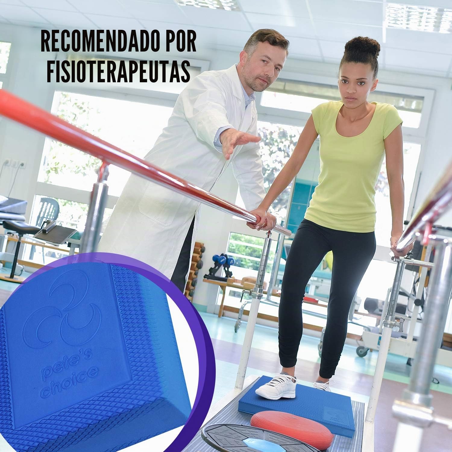 Almohadilla de Equilibrio Grande – Balance Pad para Fisioterapia | Propiocepción y Rehabilitación – Fortalece Tobillos, Rodillas y Core – Recomendado por Fisioterapeutas – Correa y eBook