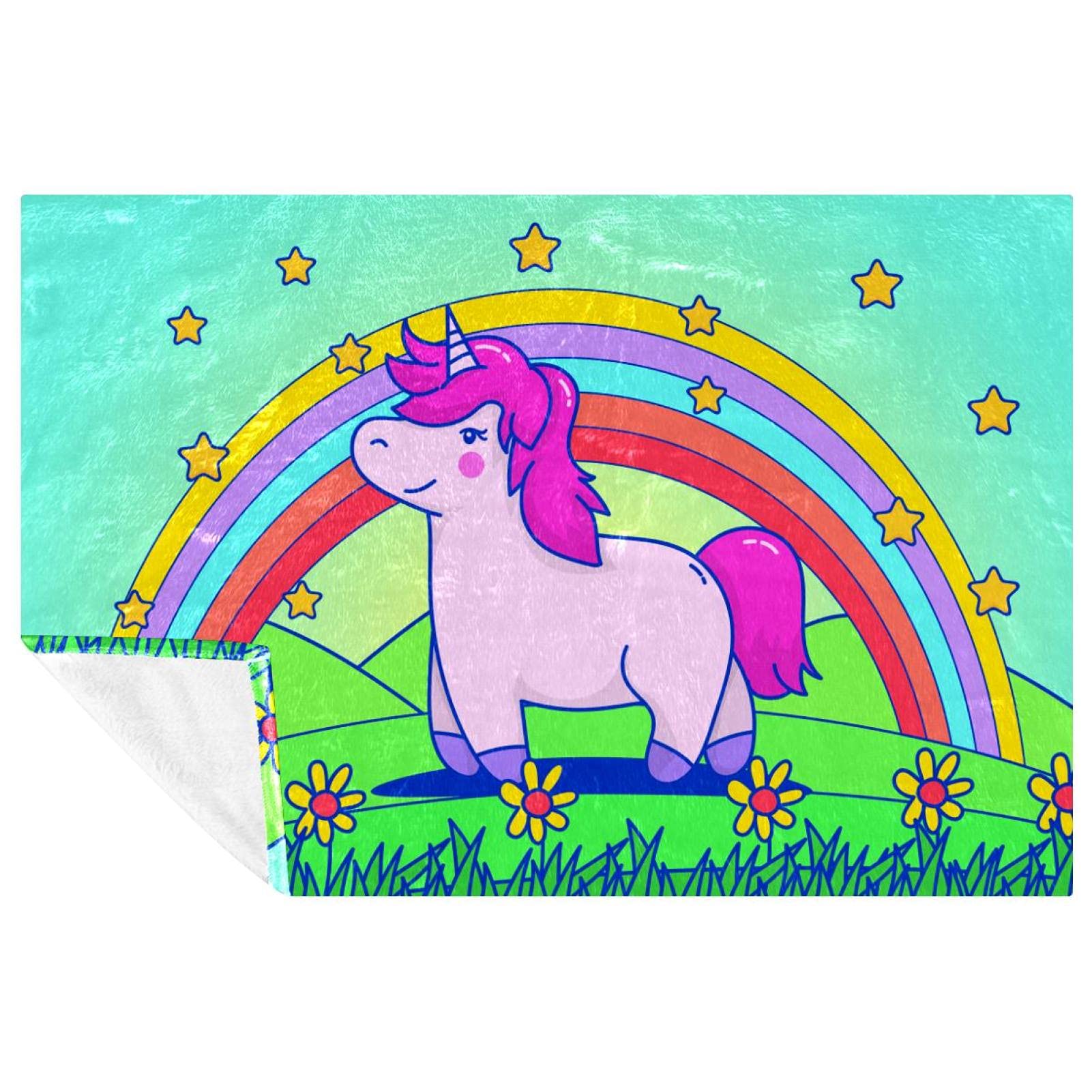 Couverture licorne chaude contre les soirées fraîches sur le canapé