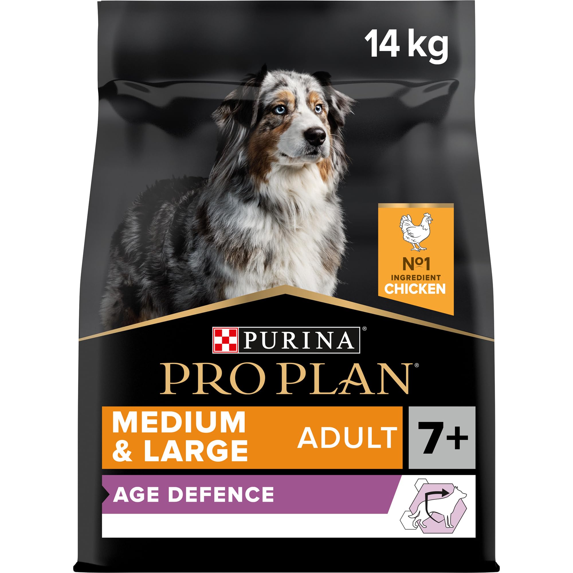 Age Defence Medium and Large Senior 7+, Dry Dog food with Chicken, 14 kg