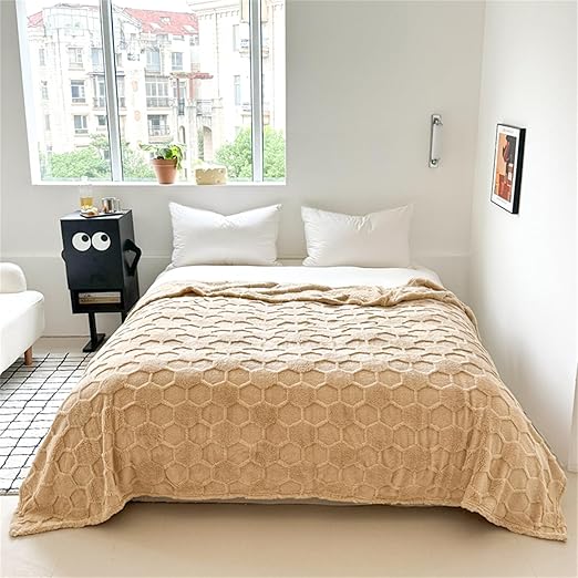 Couvre-Lit Matelassé Réversible DOTBUY-SHOP Camel 150x200cm - Jeté De Lit Doux Et Confortable Pour Toutes Les Saisons