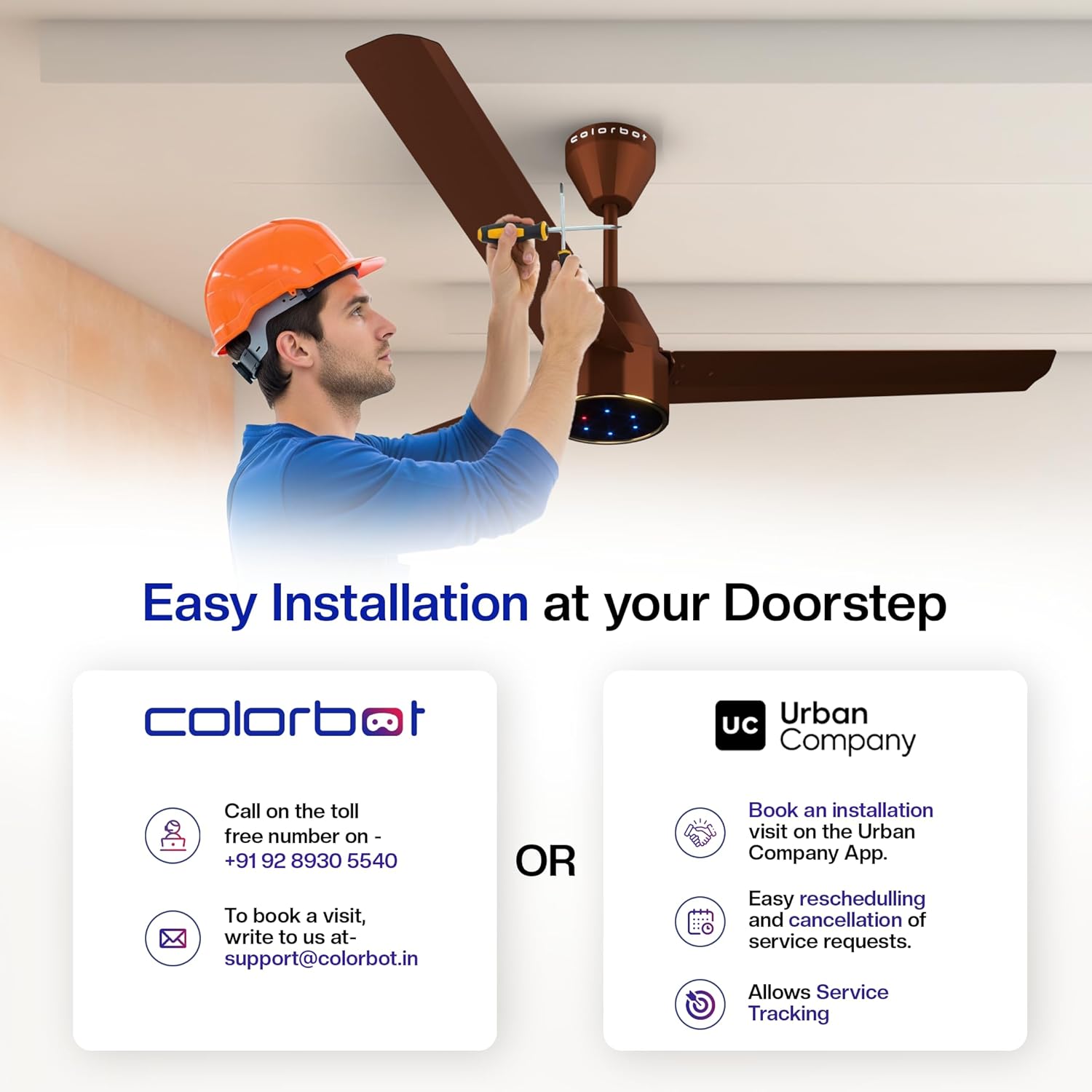 Colorbot knoxx BLDC Ceiling Fans 1200mm | BEE 5 Star Rated | 370 RPM | Savings up to 65% | Remote Control (Boost, Timer, LED, Reverse Mode) | 4 Years Warranty (Cocoa Brown) 25