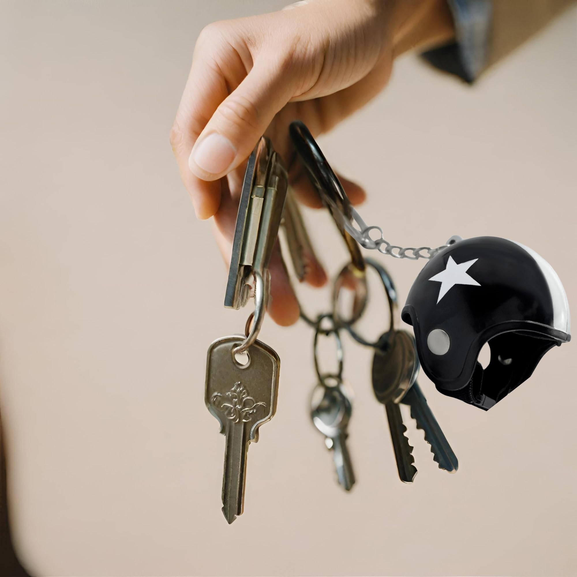 Llavero casco de Moto, Motorcycle Helmet Keychain, Negro, 1 Unidad - imagen 6