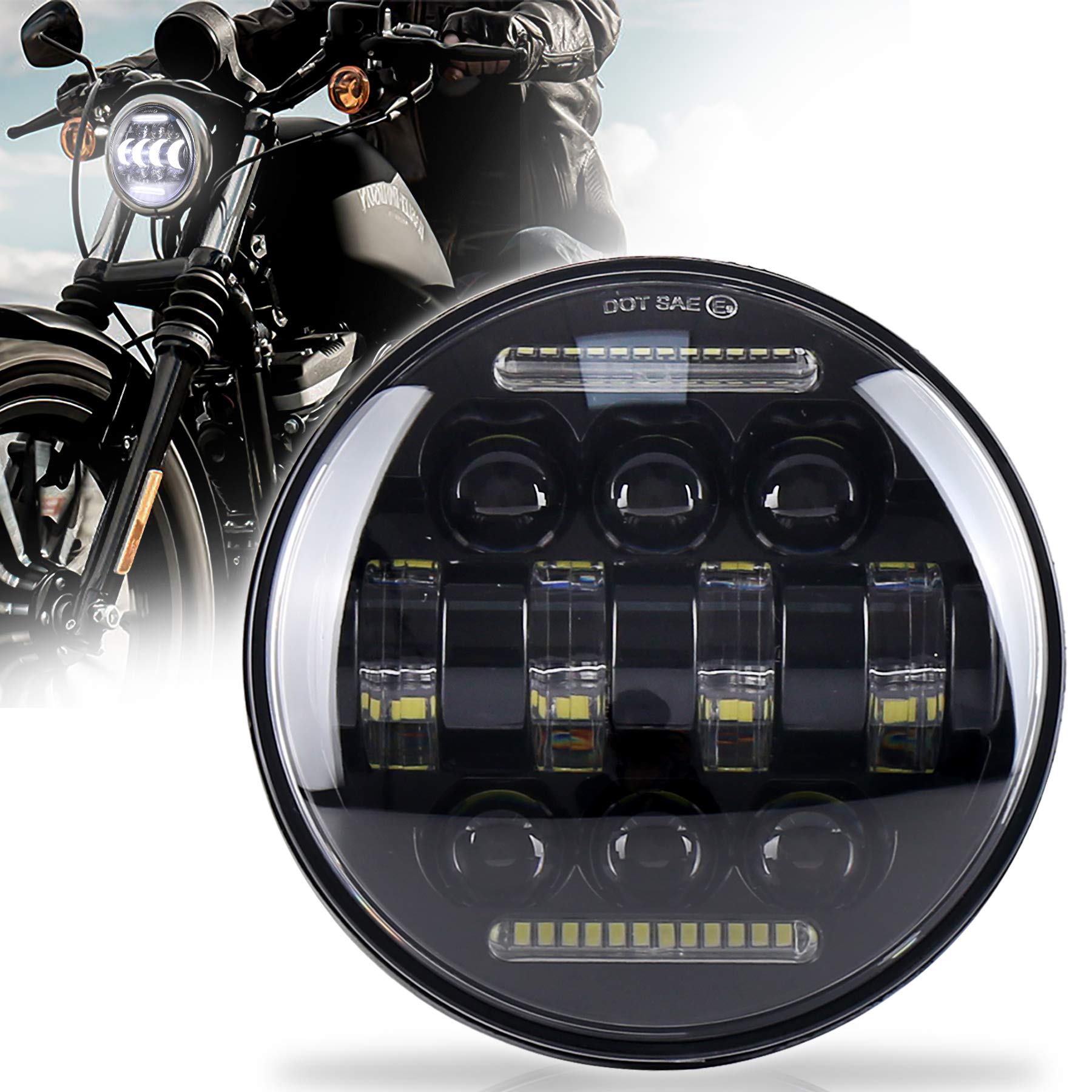 Amazon | MOVOTOR ハーレー LED ヘッドライト 5.75インチ Hi/Loビーム 