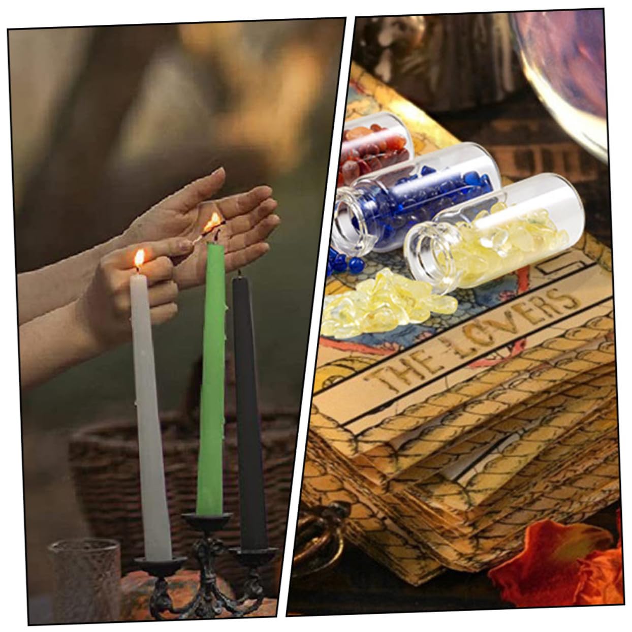 ERINGOGO Velas De Aromaterapia Kit De Iniciación Para Brujas Flores Secas Para Baño Relajante