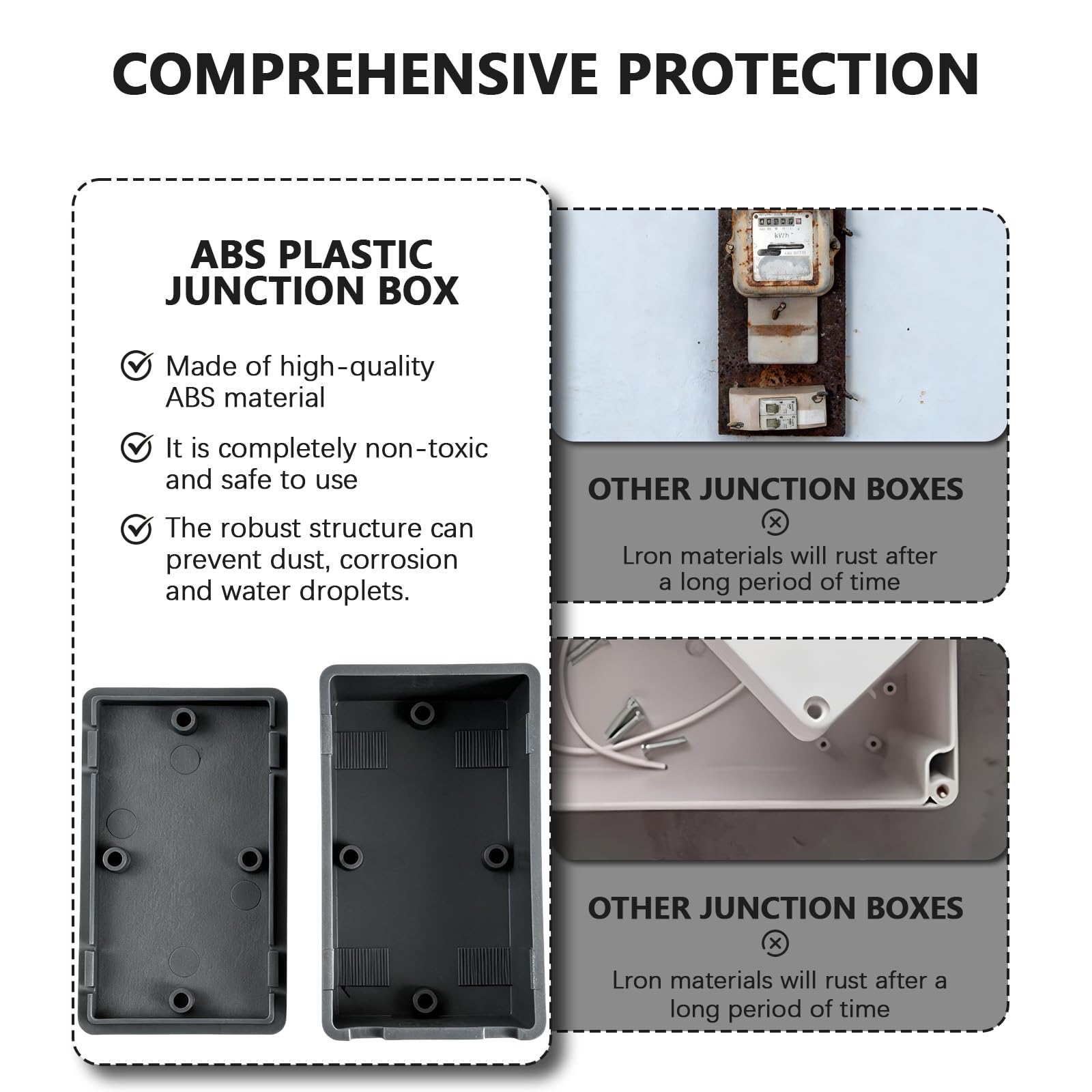 Zulkit 5 Scatole Per Progetti In ABS Nero - Custodia Portatili 100x60x25 Mm Per Elettronica E Fai Da Te