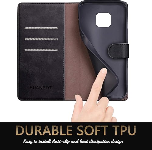 Miniatura 6 de SUANPOT Funda tipo cartera con bloqueo RFID para Moto G Power 2021 con tarjetero de crédito, funda de piel sintética con tapa para teléfono, funda