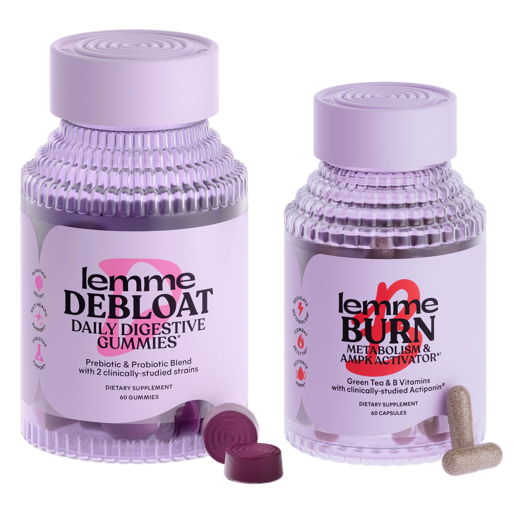 Amazon.com: Lemme Debloat and Burn - Metabolism, Bloat Support, Gut Health  & Weight Management with Clinically Studied Probiotics, Prebiotics, Green  Tea Extract, Vitamins B6 & B1