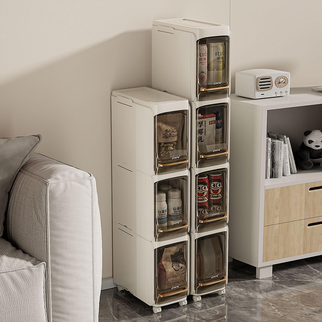 Uliance Homedeco Units Foldable Plastic Cabinet for Storage Wardrobe for Clothes Cupboard for Storage Cabinet Modular Drawer Storage Box (4 Tier)-image-42