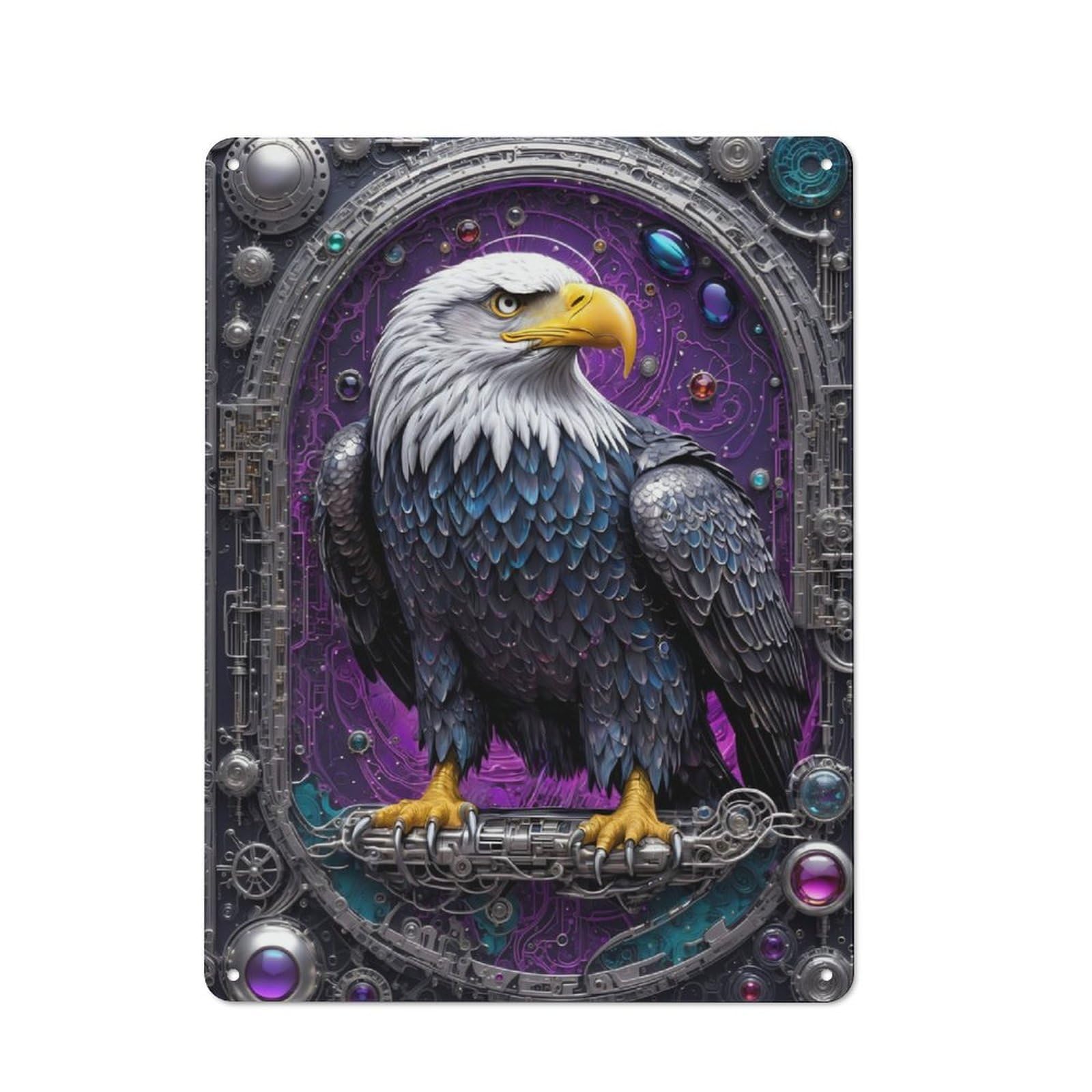 Junmoney Steampunk Majesty Eagle Vintage Tin Sign 40X30cm With For Guest Room Or Hallway, Suited To Wall Displays In Guest Rooms And Hallways