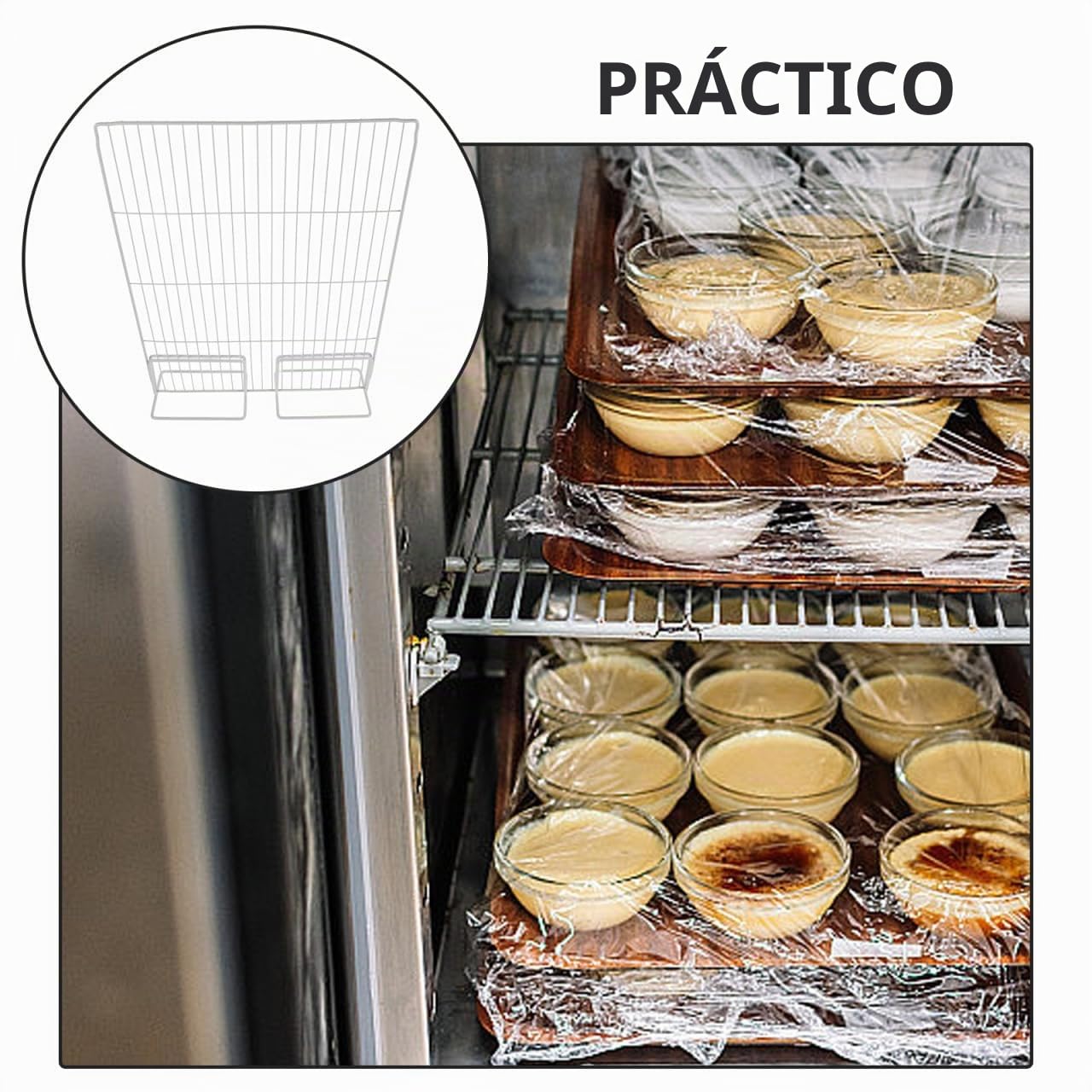 Ciieeo Divisor De Alambre para Congelador Organizador De Nevera Separador De Estante Metálico con Ventilación para Uso Doméstico Y Comercial 17.7X13.8X3.9 Pulgadas