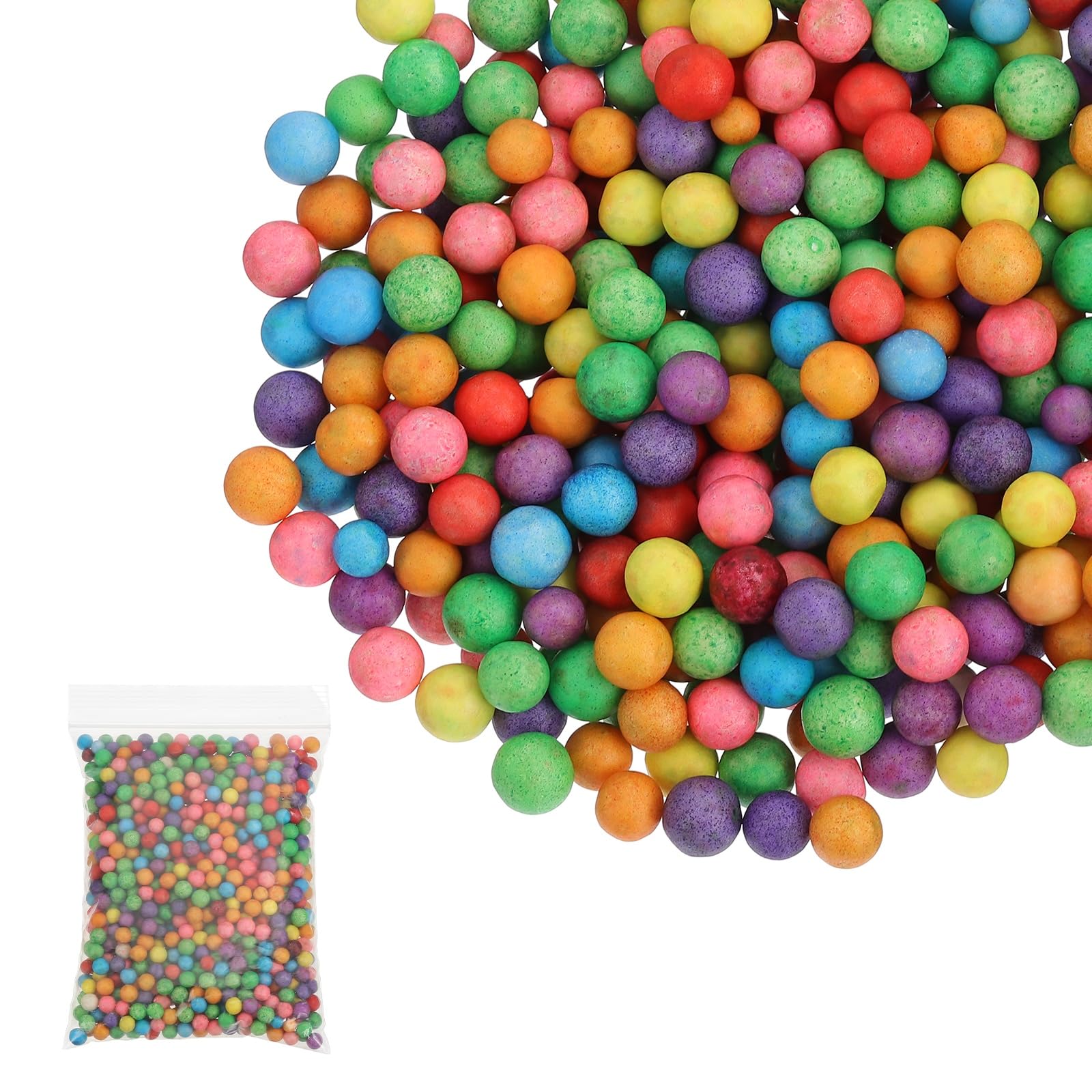 PATIKIL Foam Beads, 7-9mm Foam Balls, Mini Small Balls Polystyrene Beads for DIY Craft Supplies Wedding Party Art Homemade, Multicolor