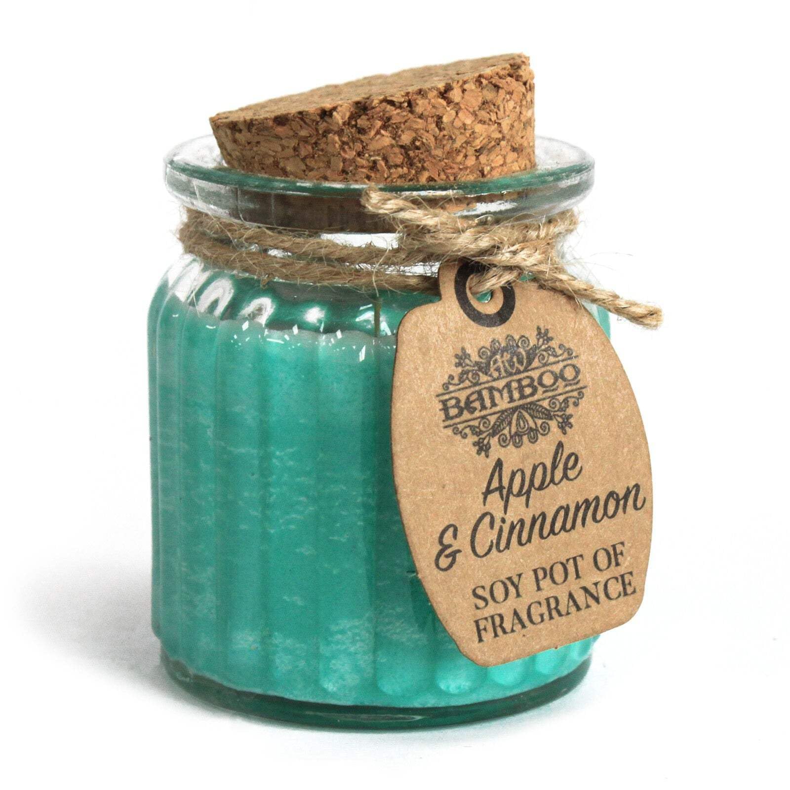 Soy Pot Of Fragrance Glass Jar Candle - Apple & Cinnamon