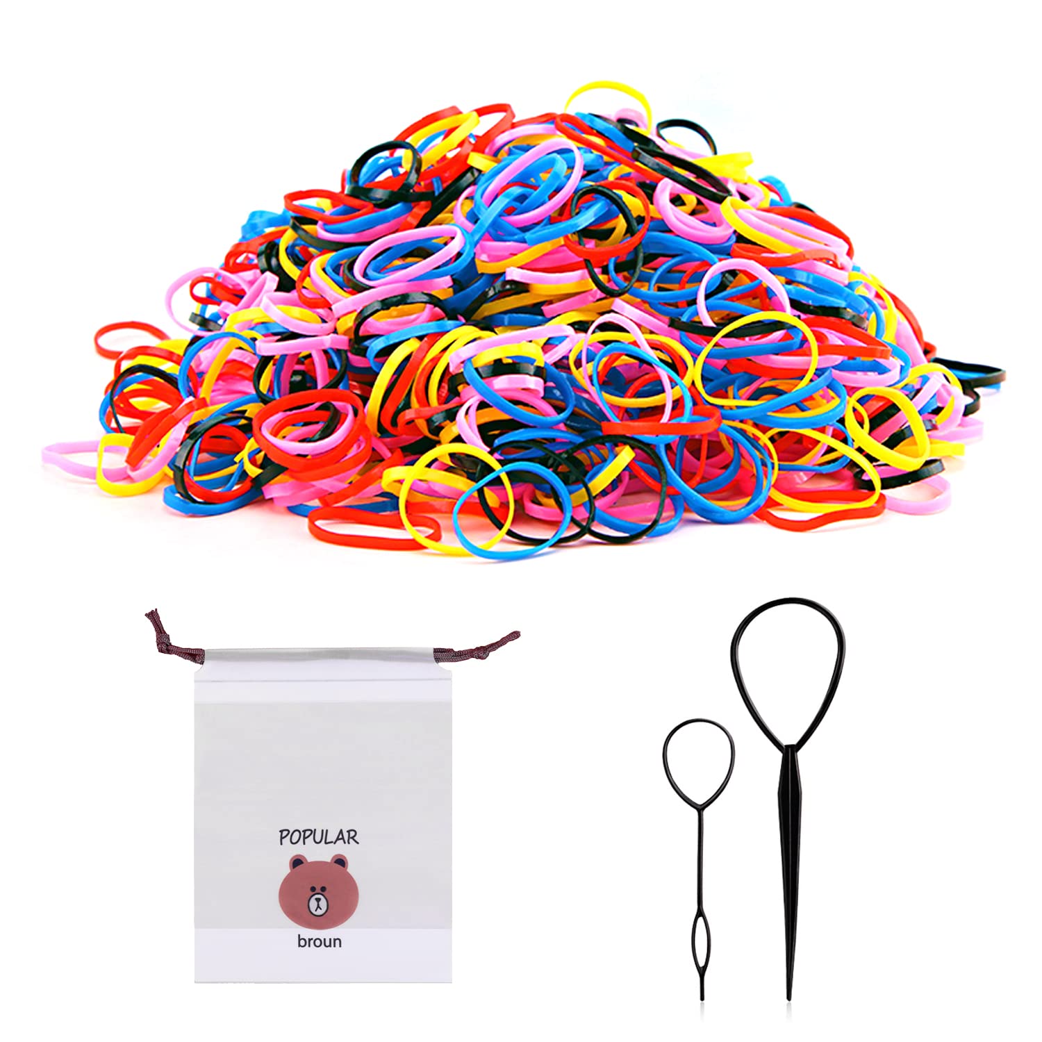 Hanyousheng Elastici Capelli, 1100 Pezzi Elastici Piccoli per Capelli, Elastici Piccoli per