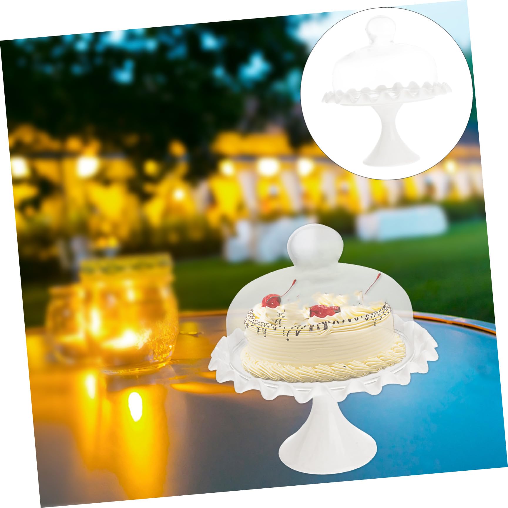 Couvercle en Verre pour Gâteau sans Plomb Poignée, 1 Set