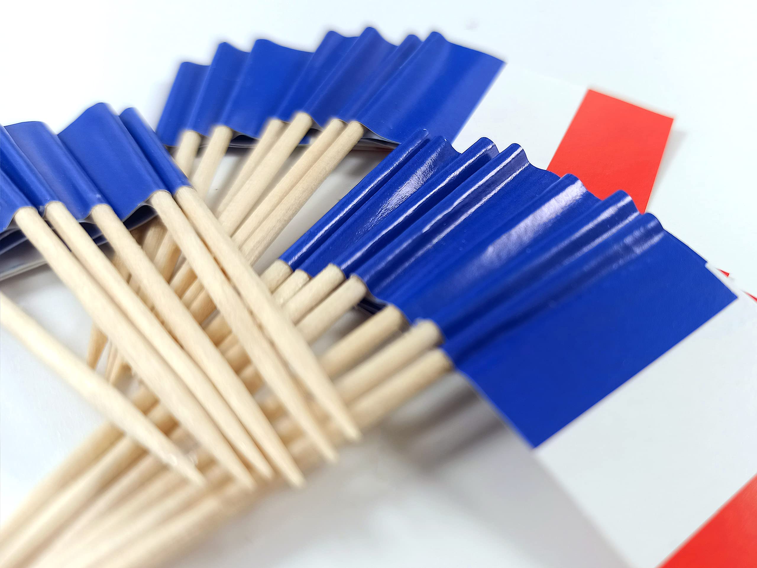 Tandenstokers met Franse vlaggen, 100 stuks, Franse decoratie, Franse