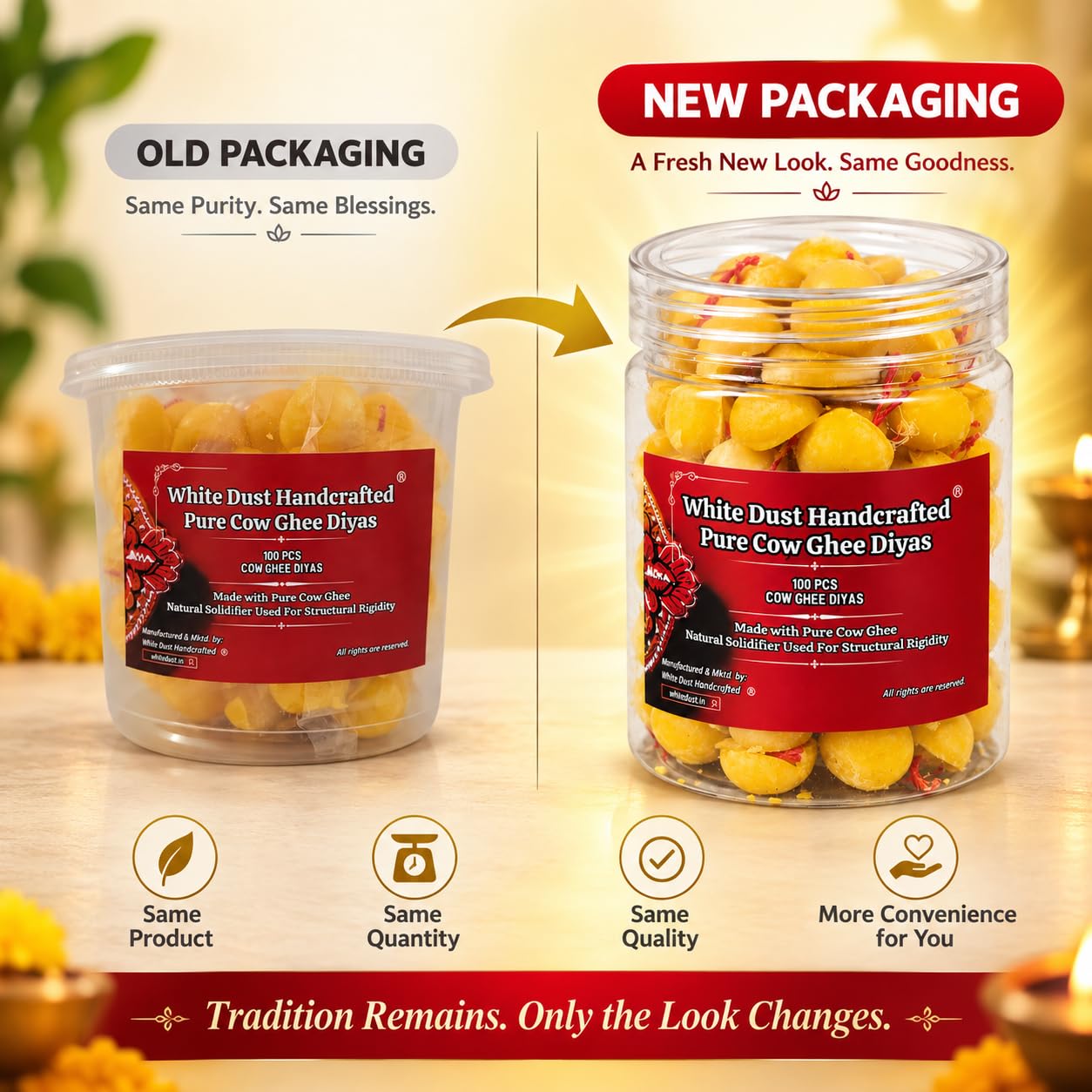 Pure Ghee Diyas - Authentic Pooja Lights -2 Pure Ghee Diyas - Authentic Pooja Lights -2