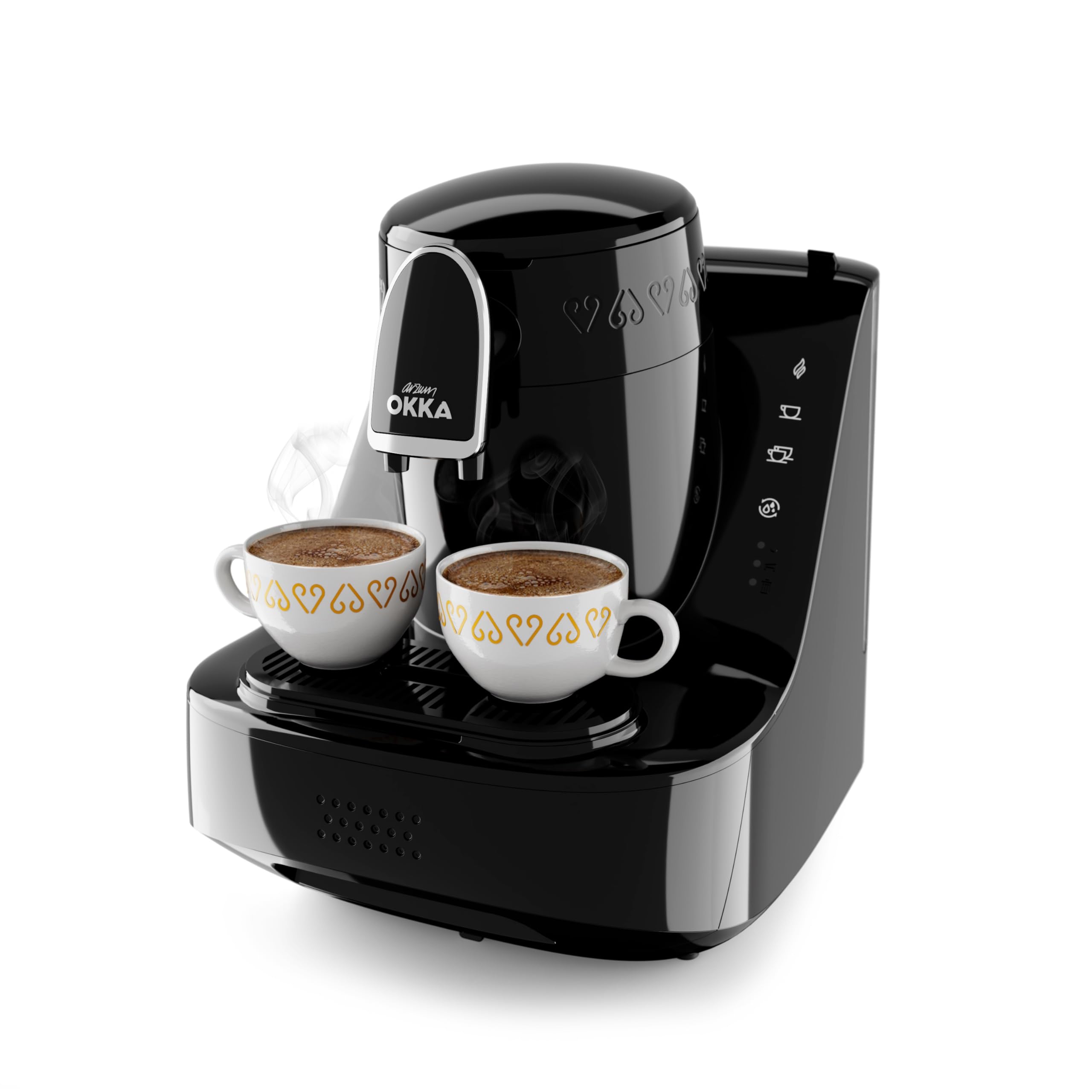 Arzum Okka Elite Türkische Kaffeemaschine, Kahve Makinesi Mit 710W Leistung, Abnehmbarem Wassertank, Ghost Touch Panel Und Langsam-Brüh-Funktion Für 2 Tassen