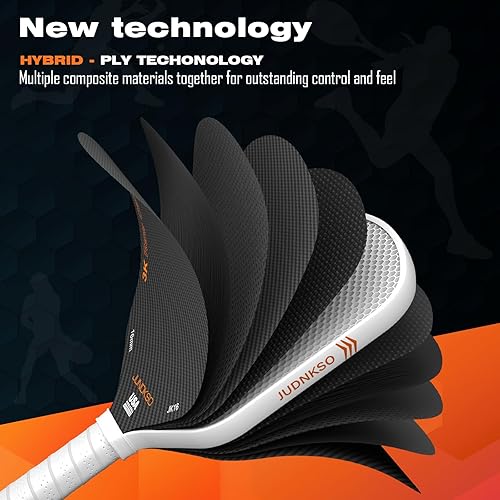 Miniatura 8 de Paletas profesionales de pickleball - T700 Raqueta de pepinillo de fibra de carbono - Superficie esmerilada de carbono crudo 3K para mejorar el giro