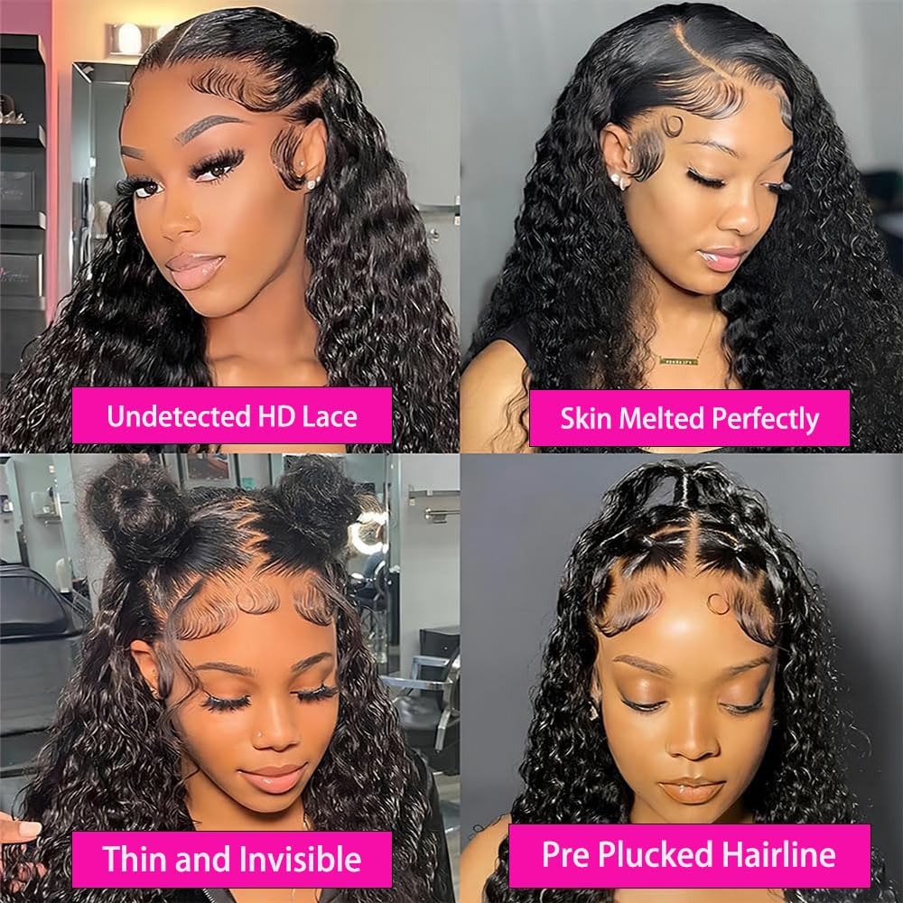 20 Inch Deep Wave Lace Frontal Wig 100% Virgin Human Hair