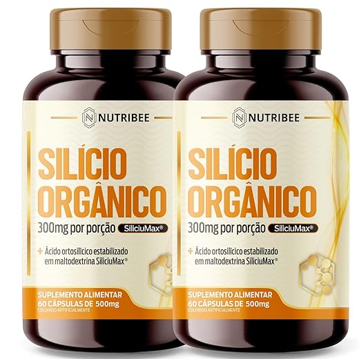 Kit 2x Silício Orgânico 500mg 120 Cápsulas - SiliciuMax Original - O melhor do Brasil