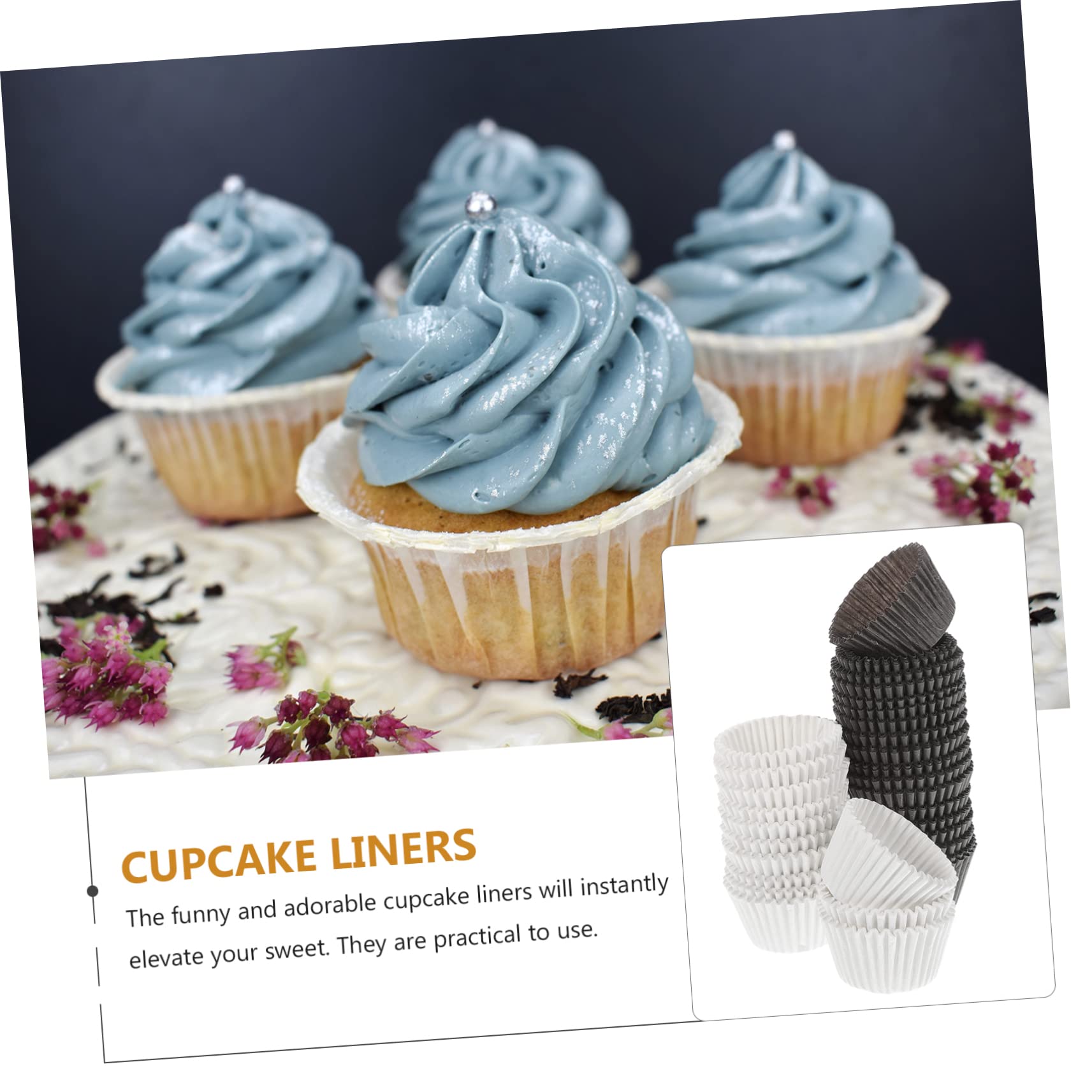 1000pièces Caissettes Cupcake Papier Grandes Lot Blanc Et Moules à Gâteaux Jetables Résistants Pour Muffins Desserts Et Fêtes