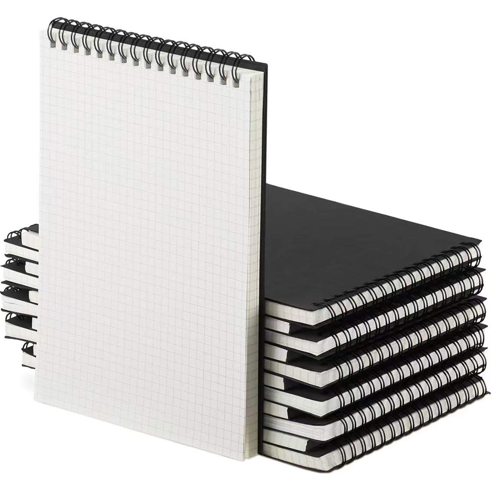 6 quaderni con rilegatura a doppio filo con 70 fogli a quadretti con copertina rigida per scrivere diari, mappe mentali e prendere appunti per studenti