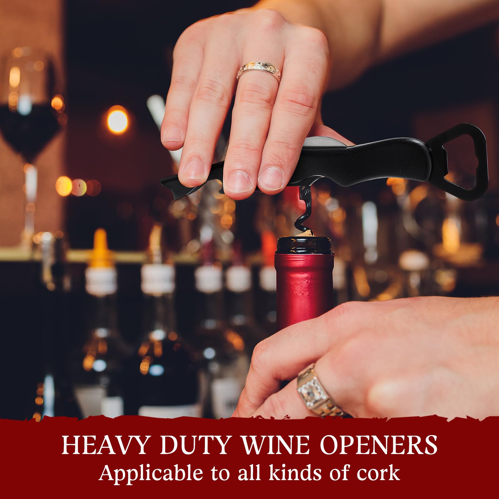 Hushee 24 Stück Weinöffner Bulk mit Folienschneider Wein Korkenzieher Multifunktionaler Weinschlüssel 3 in 1 Rotweinflaschenöffner Professioneller Edelstahl Bierkorkenzieher für Getränke Barkeeper