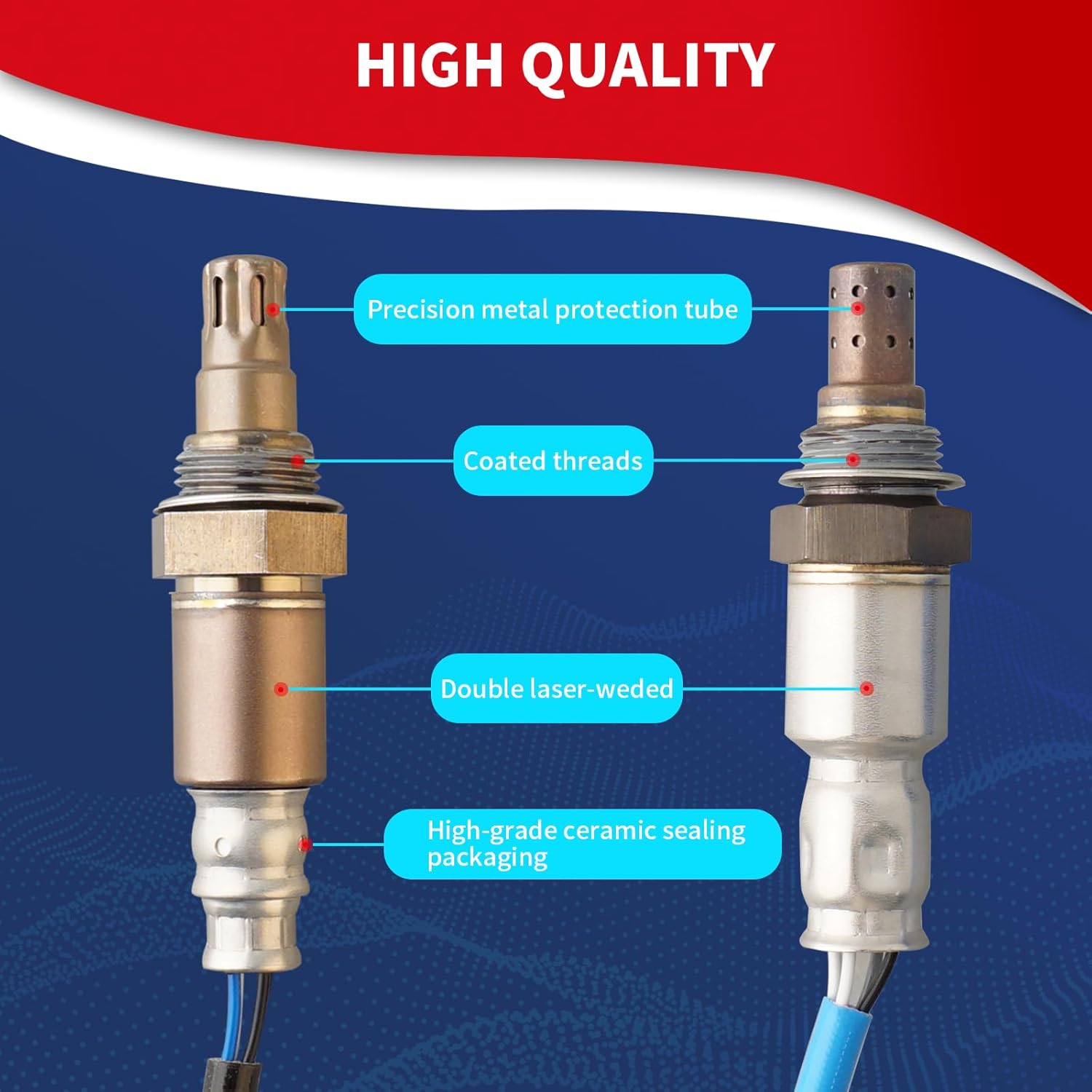 2PCS 234-9064 234-4352 Oxygen O2 Sensor Upstream Downstream Set Heated Air Fuel Ratio Compatible with Honda CR-V 2005-2006 2.4L L4 Replace 36531PPA003 36532PPA004