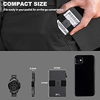 Vista 55 de Cartera delgada de aluminio para hombre, placa trasera expandible duradera, bloqueo RFID, billetera desplegable de metal minimalista, con capacidad