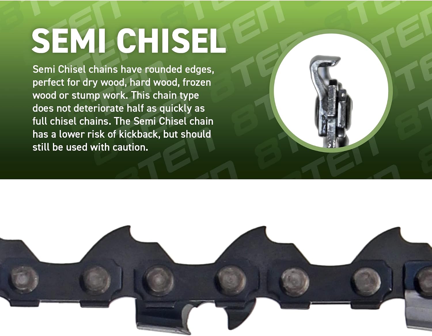Semi Chisel Chainsaw Chain 32 Inch .050 3/8 105 DL For Husqvarna 372XP Echo CS-600P Jonsered 670 (10 Pack)