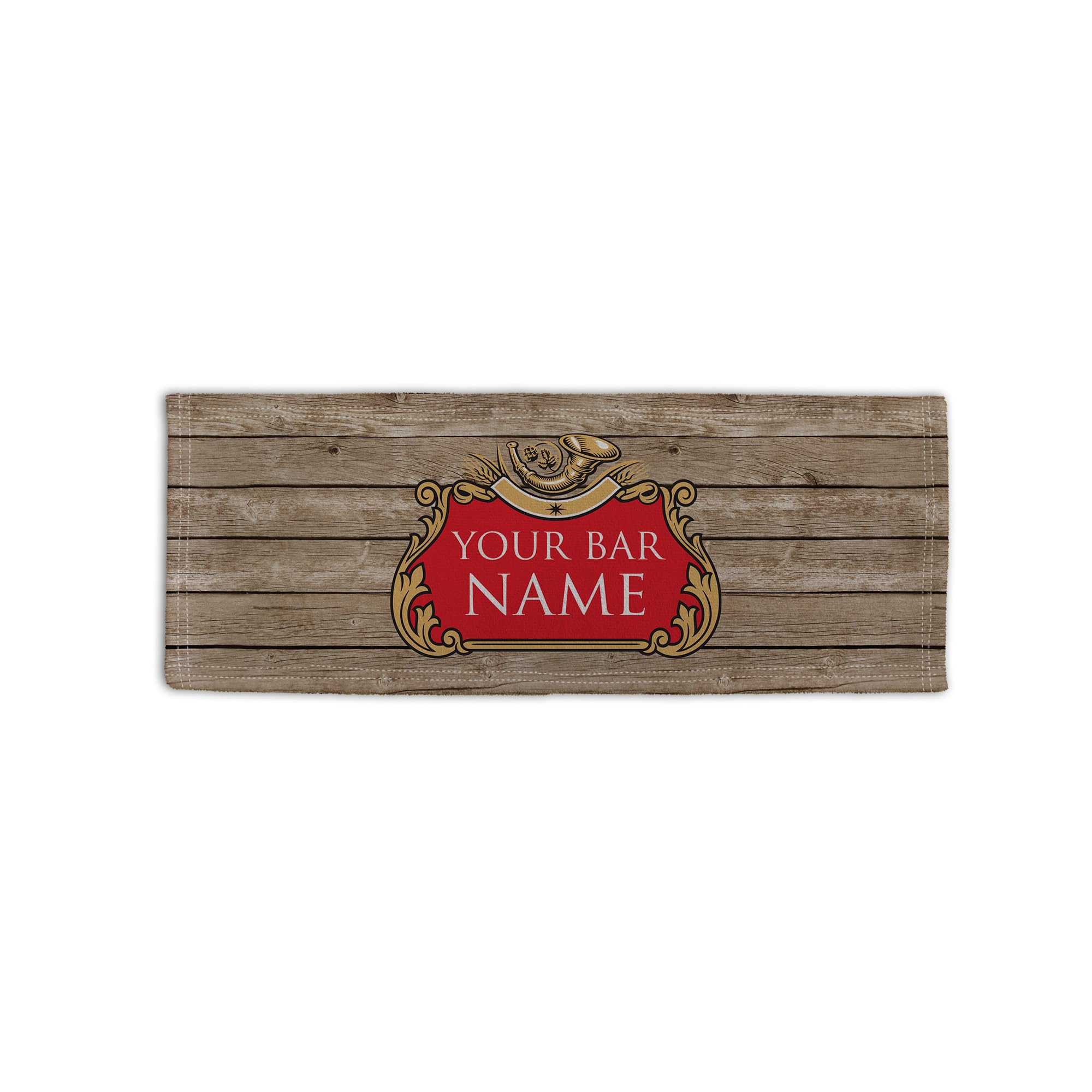 BRITISH MADE GIFTS Personalised Wood Effect Beer Label Design Microfibre Bar Towel Man Cave Pub Beer Mat