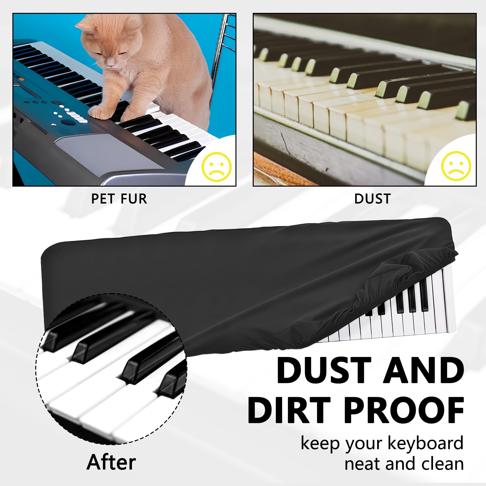 Musiin Presents Pro Shield: Ultimate Stretch-fit Chinlon Keyboard Cover - Water & Dust Resistant, Compatible with Arturia Keylab Essential 61 Keyboard