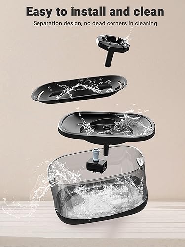 Miniatura 8 de Kastty Fuente de agua para perros de 300 onzas9 litros, dispensador automático de agua extra grande para mascotas con 3 modos de flujo y filtro XL