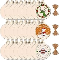 Vista 1 de Max Fun - Adornos navideños de madera, sin terminar, con orificios para enhebrar, para manualidades, centros de mesa, decoración de día festivo