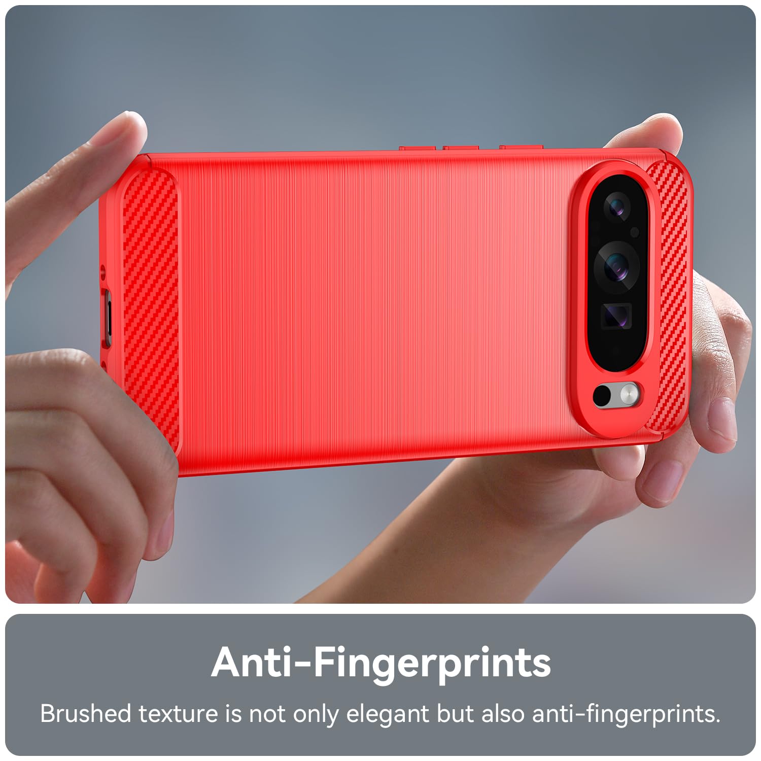 Case Compatible With Google Pixel 9 Pro Fold Carbon Fiber Texture Design Cover Non-Slip Enhanced Grip Anti-Fingerprint Anti-Scratch Shock Absorption Case Made For Google Pixel 9 Pro Fold,Blackblue - View #7