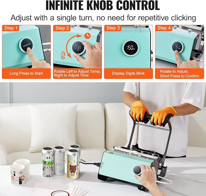 Prensa Térmica para Tazas Happybuy 11-30oz, Sublimación, Verde miniatura 5