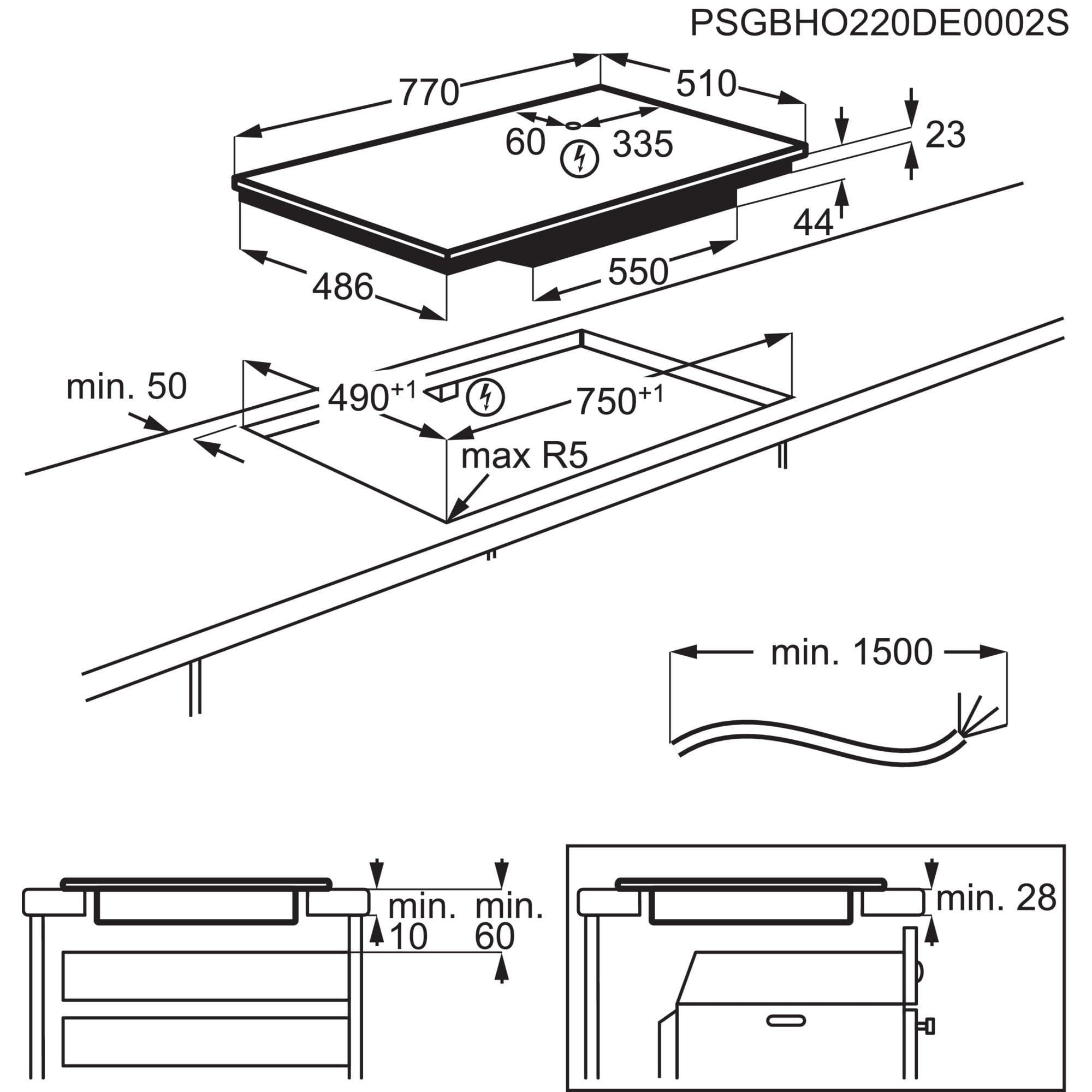 AEG Induktionskochfeld Autark 80 cm, Made in Germany, 4 Flex-Kochzonen mit kratzresistenter SaphirMattSE-Oberfläche, Powerfunktion für schnelleres Kochen, Timer, Touch-Bedienung, Rahmenlos, TO84IA0FIT