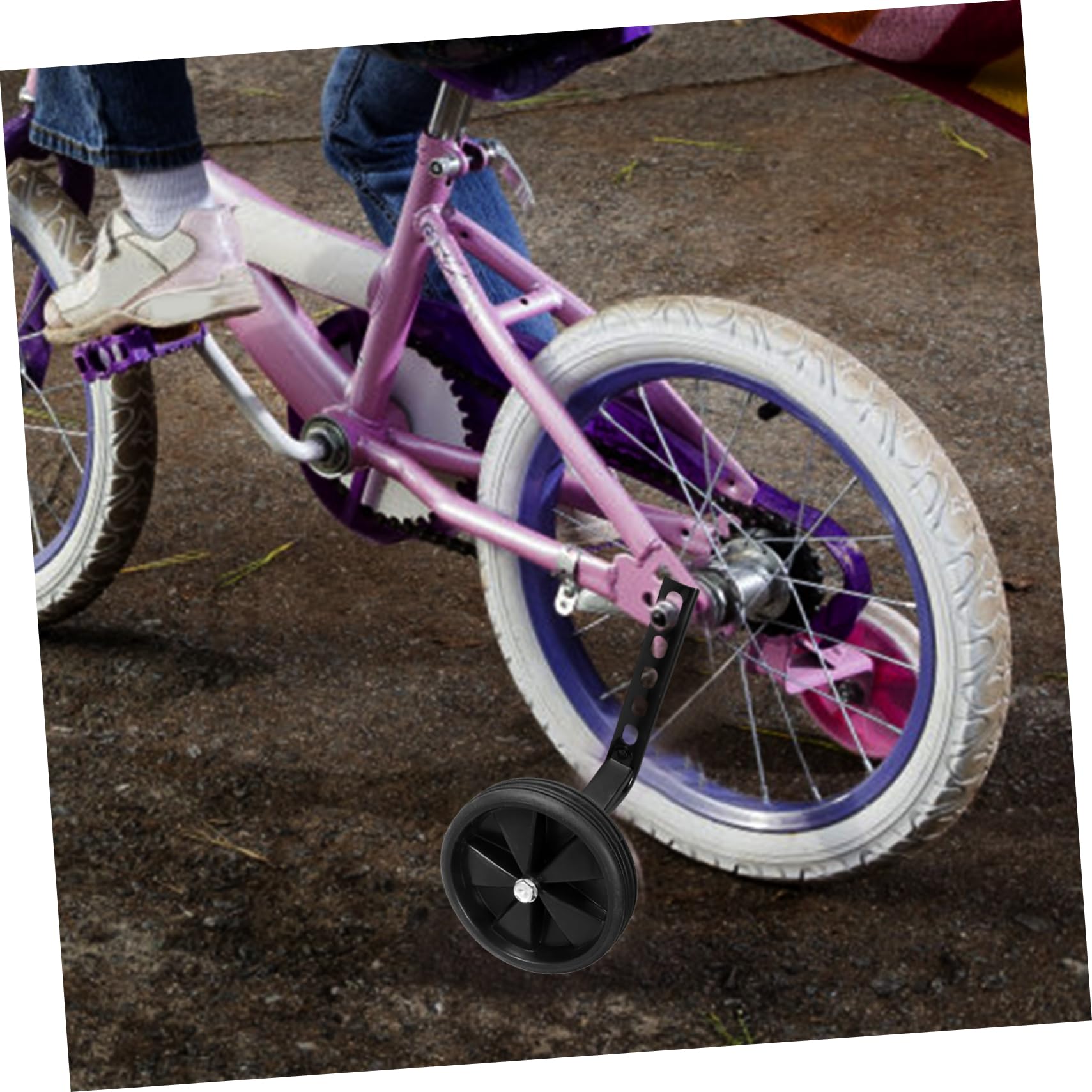 Toyvian Ruote Ausiliarie per Bicicletta Bambini 12-20 Pollici, Nero | Metallo, Montaggio su Bici e Triciclo, Regolazione per Ruote 12-20 Pollici, Accessori per Bambini