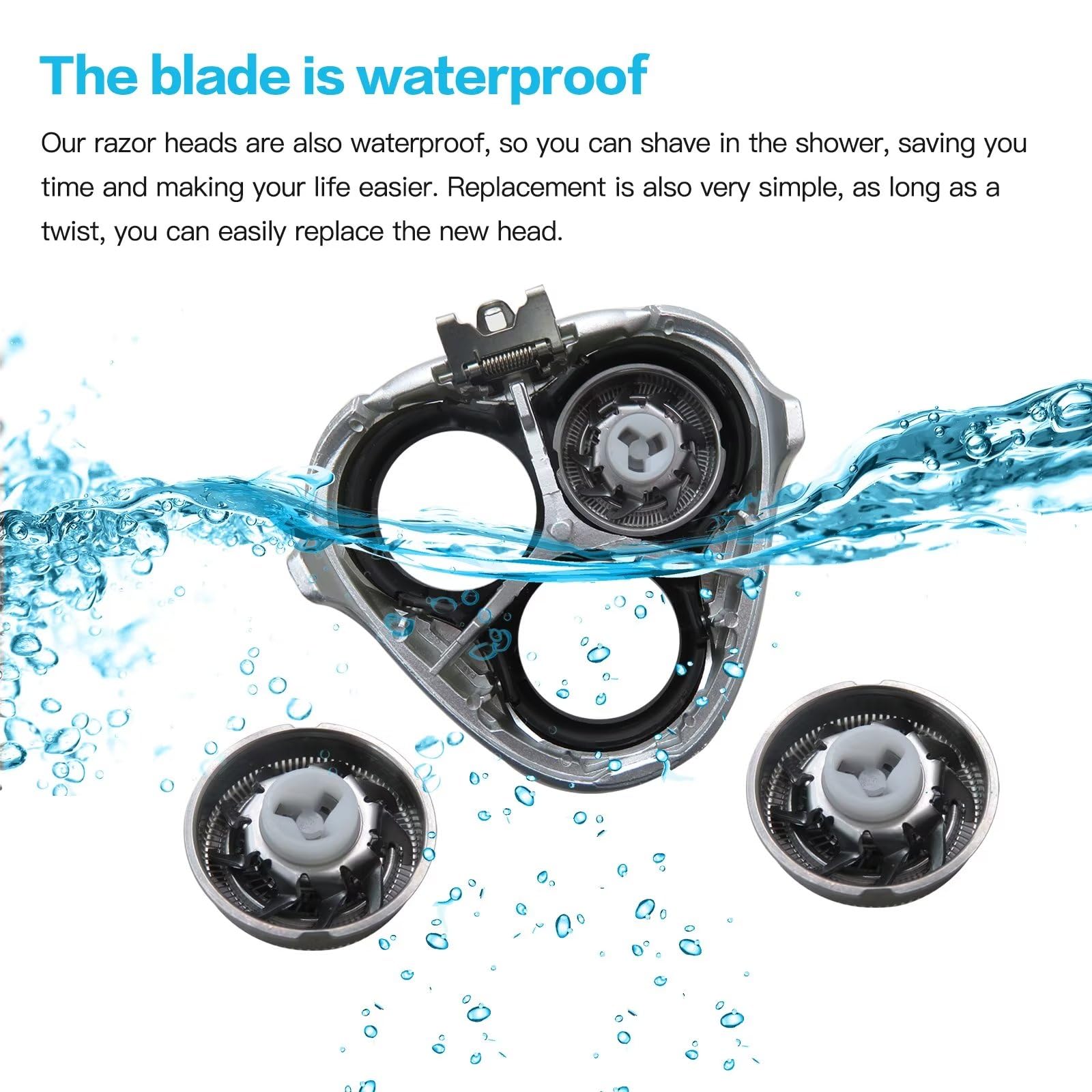 Gxcdizx SW-S7105 Replacement Shaver Head Blades for All SweetLF Waterproof Electric Razors SW-S7105 SWSBK7105 Wet & Dry Shavers with Clean Brush
