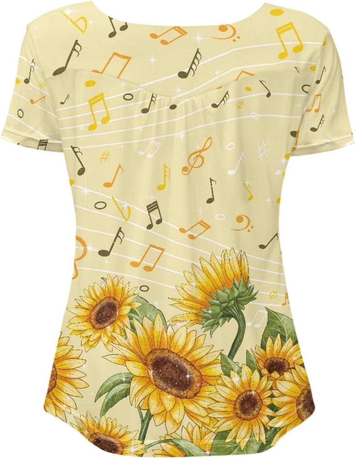 Rose Tunic Tops for Women Blue Rose Short Sleeve Flare T-Shirts Rose Flowers V-Neck Button Up Pleated Top