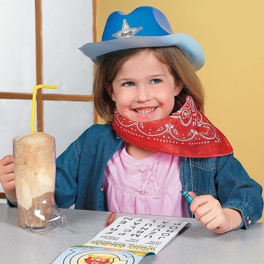 Fun Express Cowboy Boot Cups Clear Plastic - Western Cups 17oz Boot Mugs 12 Pack for Cowboy Party Decorations Rodeo Theme Party Supplies for Adults & Kids Western Themed Celebrations