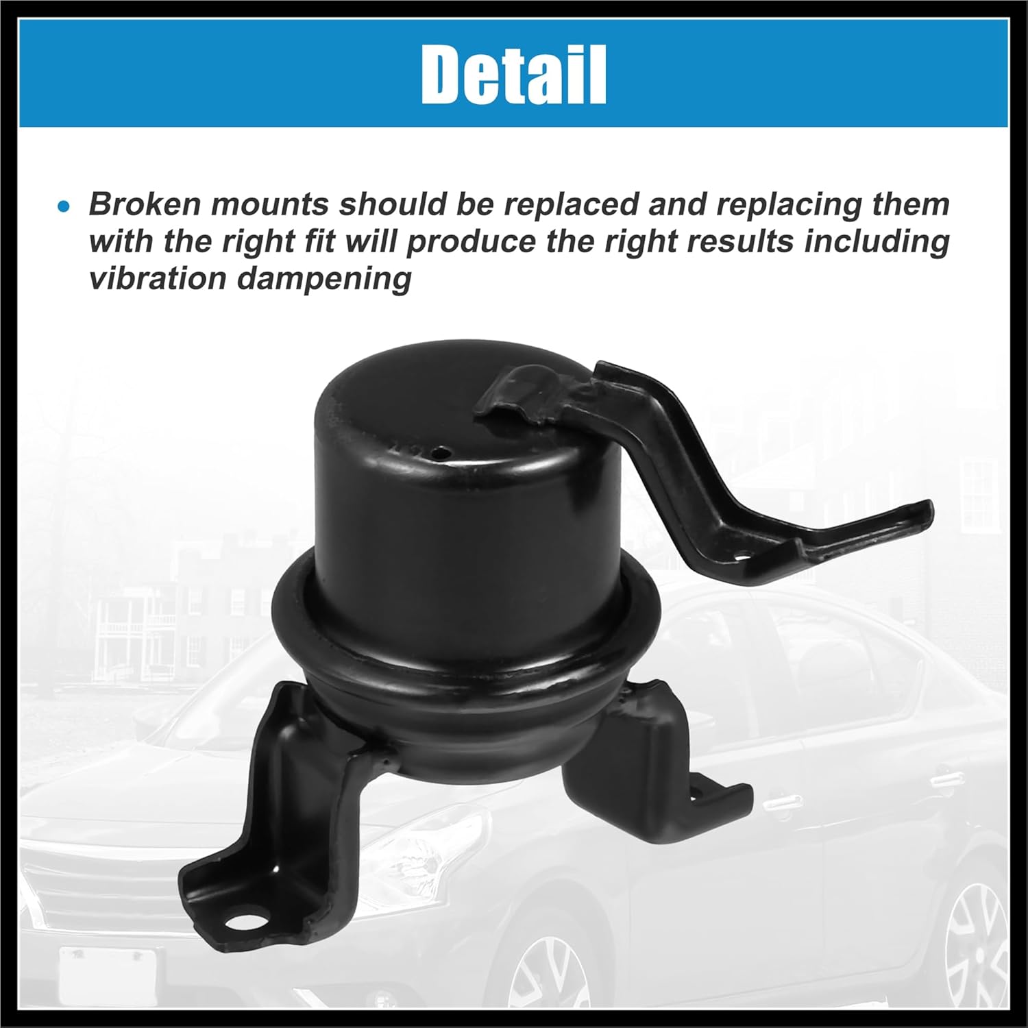 Front Right Car Engine Motor Mount Replacement for Toyota RAV4 4 Cyl 2.0L 1996-2000 No.1236274391 Black Durable Material