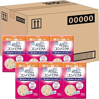 ポイズ 【ケース販売】 肌ケアパッド 超スリム&コンパクト 2.5mm 中量用55cc 24枚 ×6パック入り (女性の軽い尿もれ用)