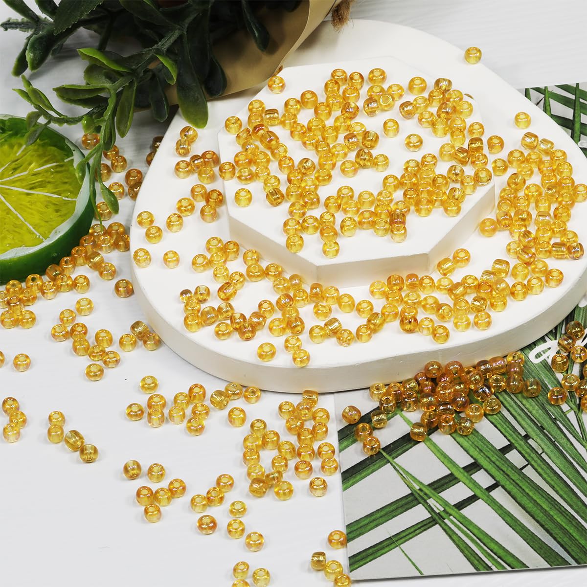 Bulk 4mmYellow Seed Beads for Jewelry Making 110 Grams About 1600pcs,6/0 Glass Craft Beads for Making Earrings Bracelets - Image 2