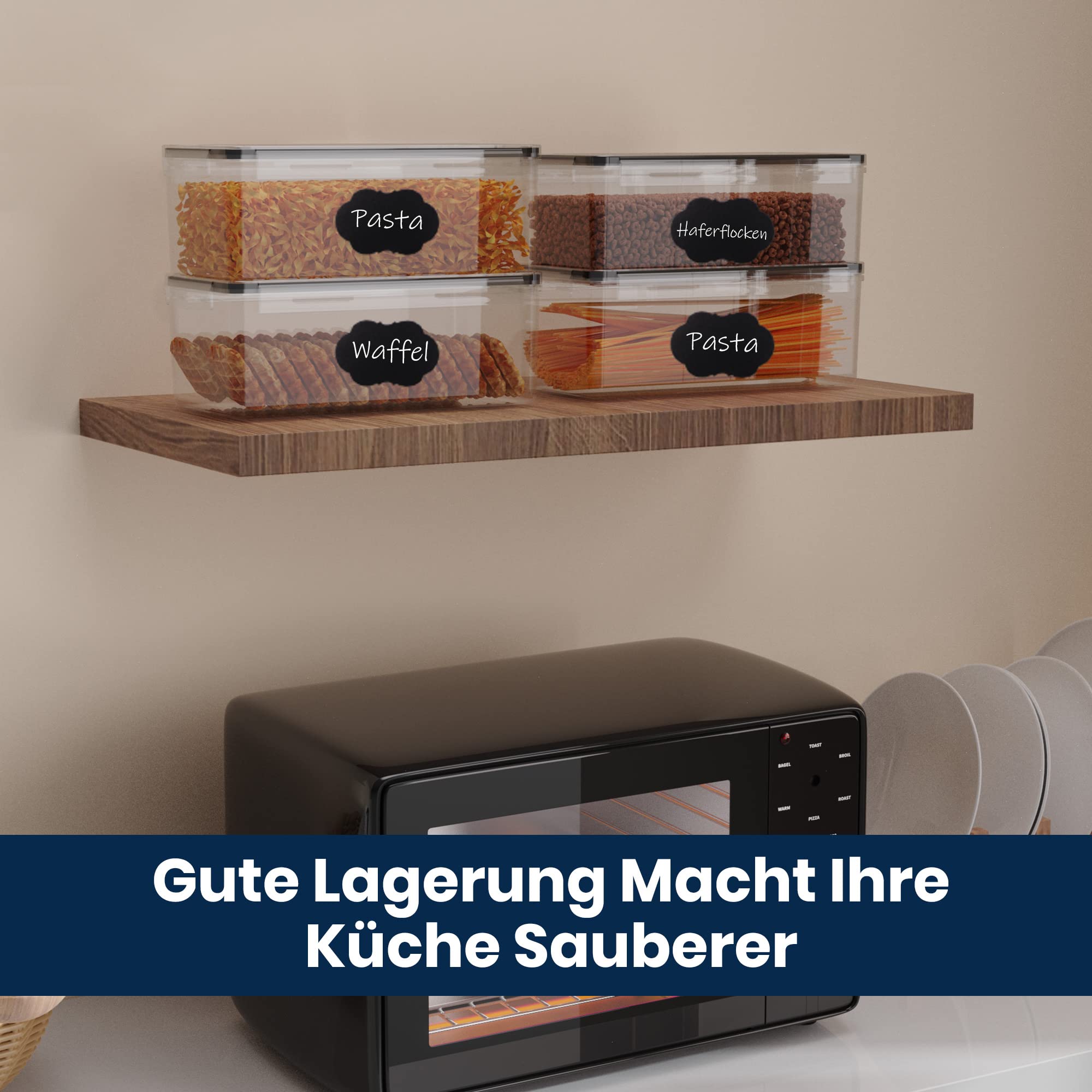Krijtmarker En Etiketten Voorraaddozen Met Deksel, Luchtdicht,set Van 24 Stuks, BPA-vrij, Voor Het Bewaren Van Kitchen Organizer Containers Krijtmarker En Etiketten Voorraaddozen Met Deksel, Luchtdicht,set Van 24 Stuks, BPA-vrij, Voor Het Bewaren Van Kitchen Organizer Containers